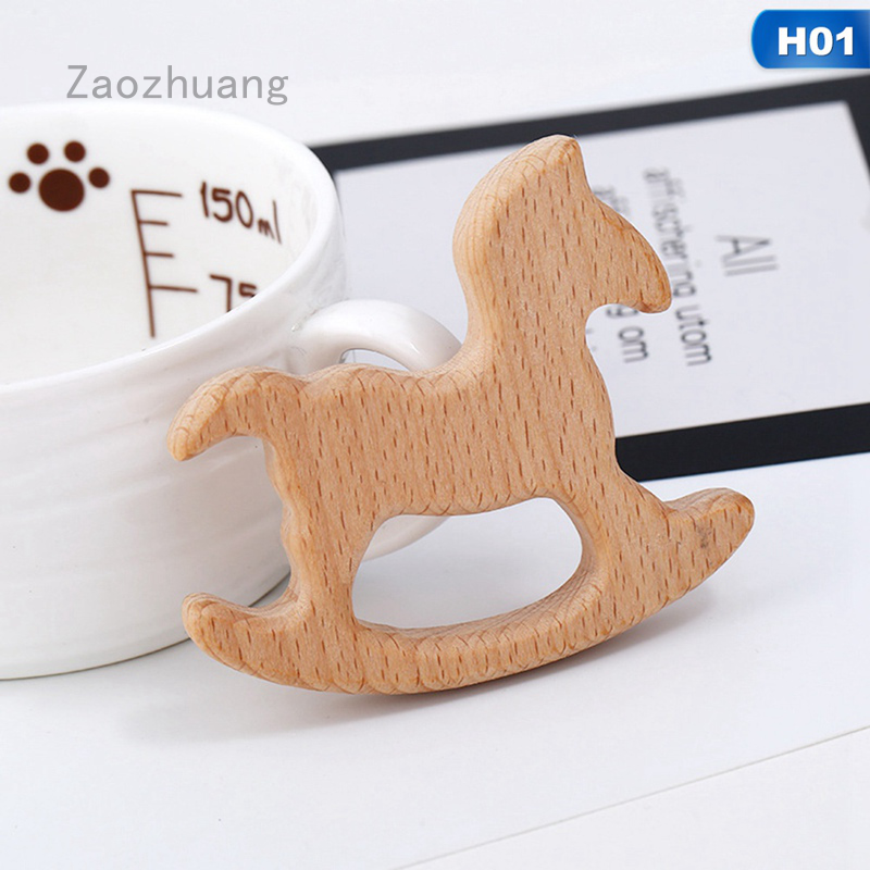 wooden animal rattle