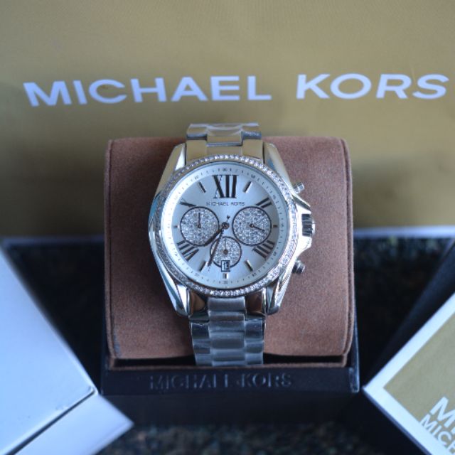 michael kors silver bradshaw watch