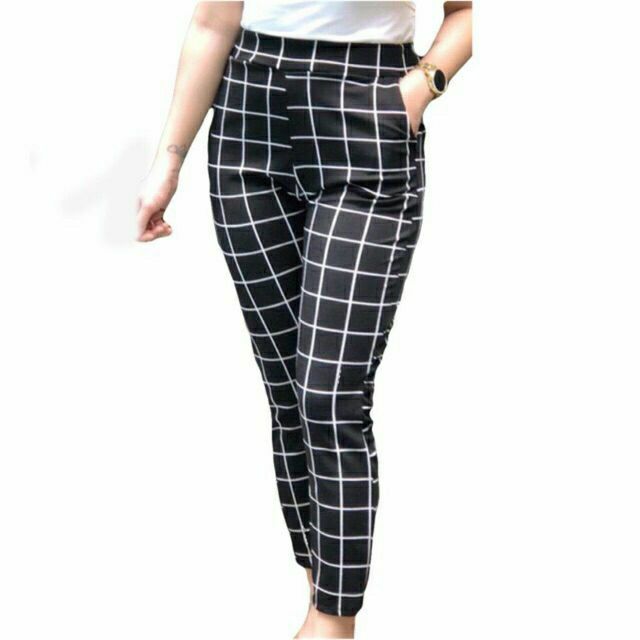 high waisted checkered pants