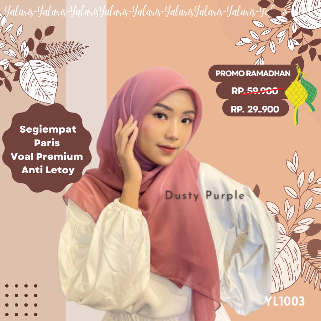 Hijab Quadrilateral Paris Voal Premium Hijab Square Anti Letoy Hijab ...