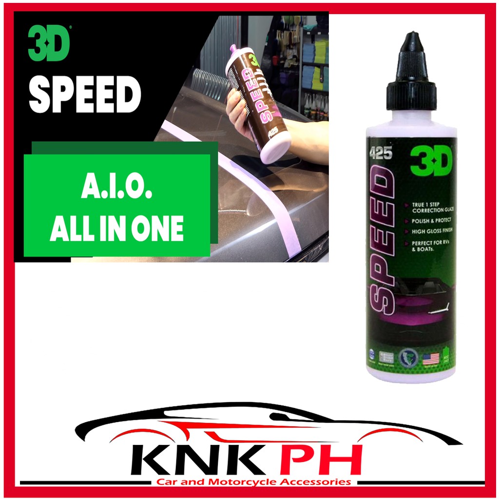 3D SPEED All in One Polish Wax 8oz Clear Coat Car Paint Protection
