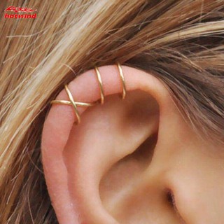 HW Hollow Creative Ear Nail Earring Colorful No Pierced Ear Invisible Earclips Clamp