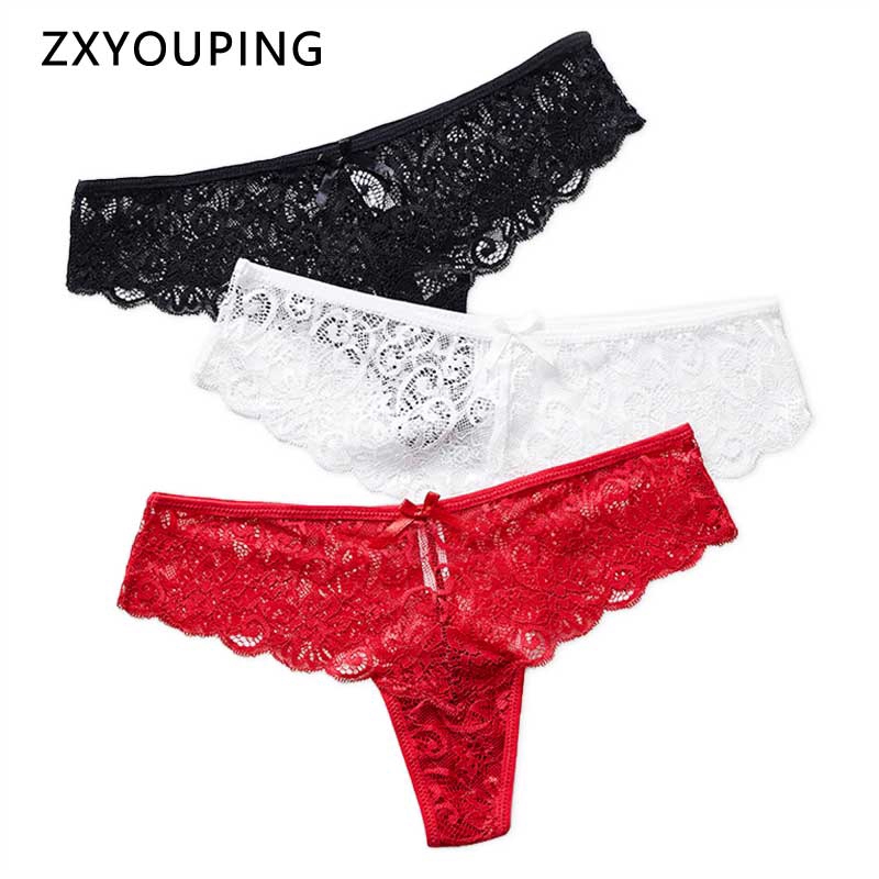 Hollow Out Lace Thong Women Underwear Low-Rise Sexy Panties Ice Silk ...