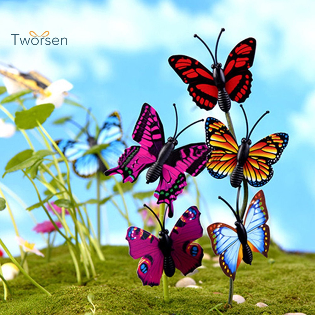 Download Tworsen 4 Pcs 3d Butterfly Miniature Garden Plant Pot Craft Shopee Philippines