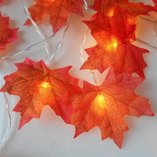 1.5/3m Fall Red Maple Leaf Pumpkin String Lights Garland/Halloween Christmas LED Warm Yellow Fairy Lights/Birthday Party Wedding Xmas Home INS Decorations #7