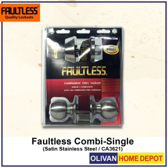FAULTLESS Combination-Single Lock Deadbolt CA3621 Satin Stainless Steel ...