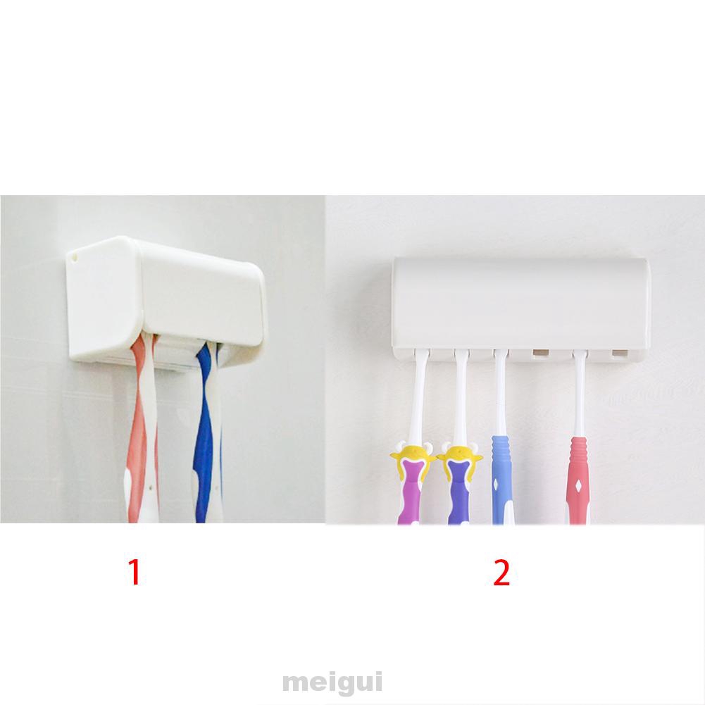 Bathroom Adhesive ABS Resin Toothbrush Holder For 2 or 6 toothbrushes Dust-proof 