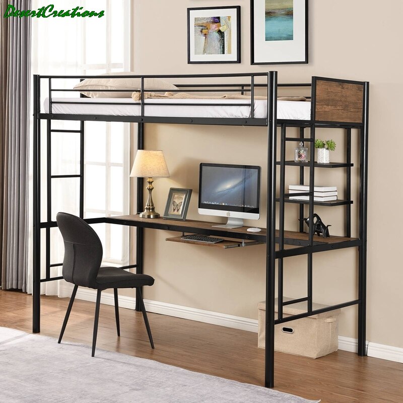 High Quality Loft Bed With Desk And Shelf Space Saving Design Bedroom Furniture Bedroom Sets Shopee Philippines