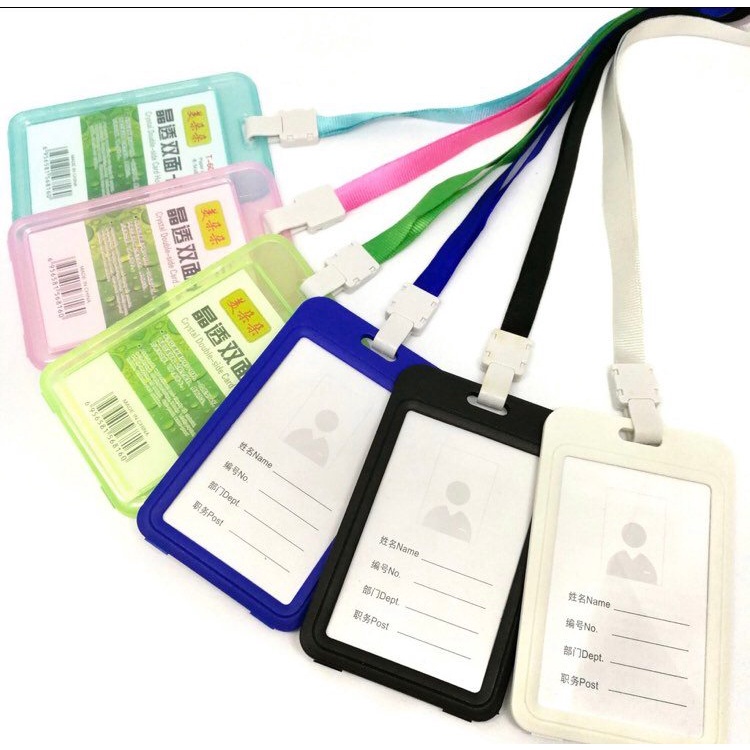 1set Doublesided Plastic ID Case Holder with Glossy Shiny ID Lace