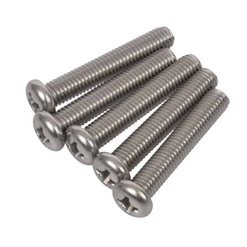 M8 x 45mm 304 Stainless Steel Phillips Machine Screw Bolt 5pcs PH