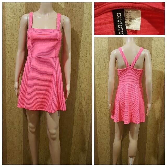 Divided by H☀M textured hot pink dress ...