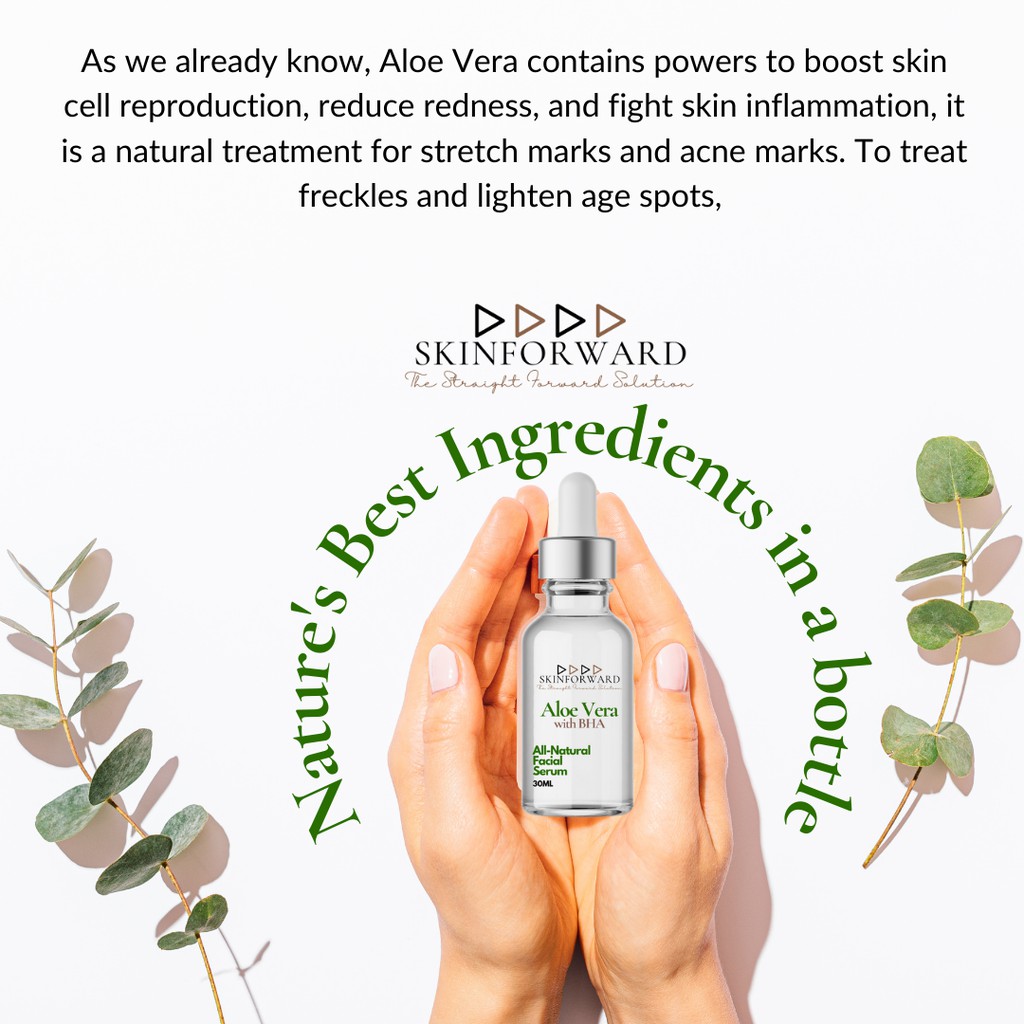 [ ALOE VERA + BHA SERUM ] SkinForward Aloe Vera and BHA Serum Natural Whitening Facial Moisturizing