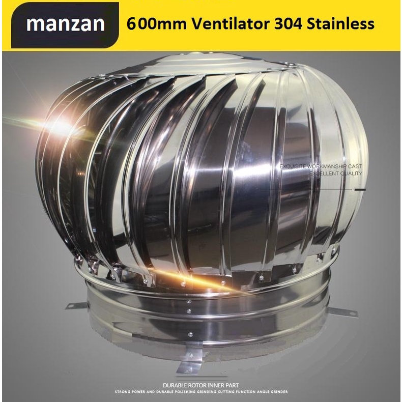 Manzan 600mm Ventilator Wind Exhaust Fan Whirl Wind for Residential and