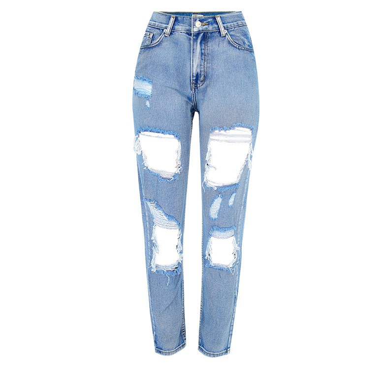 big hole boyfriend jeans