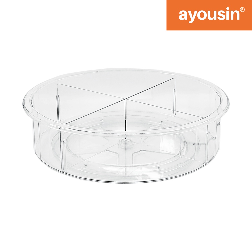 AYOUSIN Clear 12" Plastic Large Lazy Susan Rotating Tray Organizer With