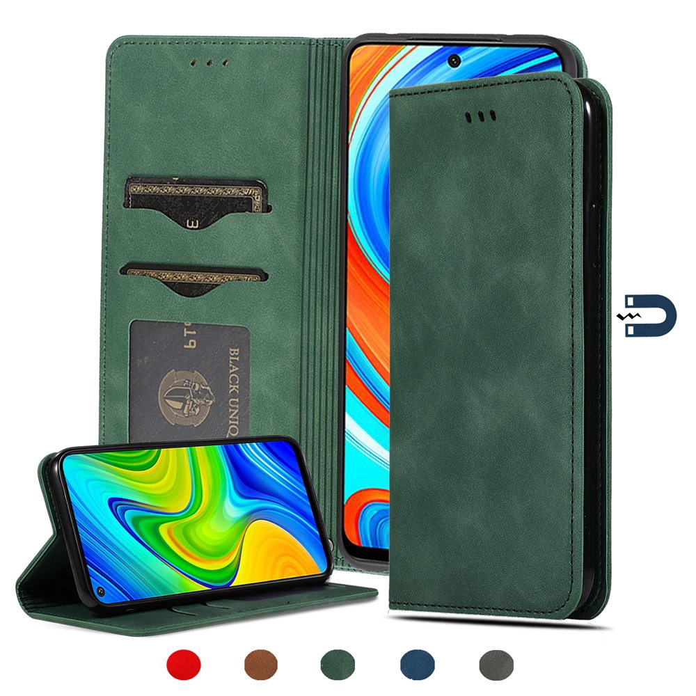 Luxury Business PU Leather Casing Xiaomi Redmi Note 9S Magnetic Flip