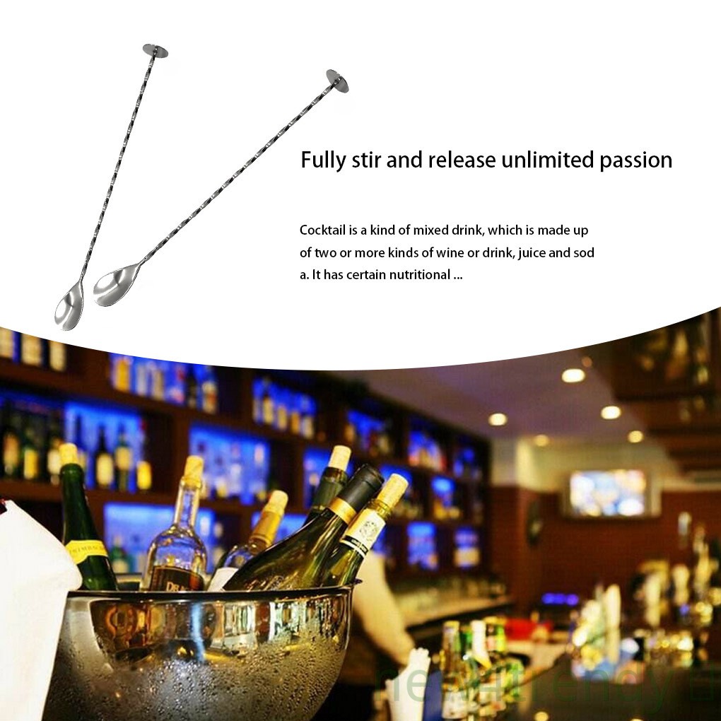 Long Handle Wine Stirrer Bar Pub Home Kitchen Beverage Blender Twist Cup Stainless Steel Stirring Spoon
