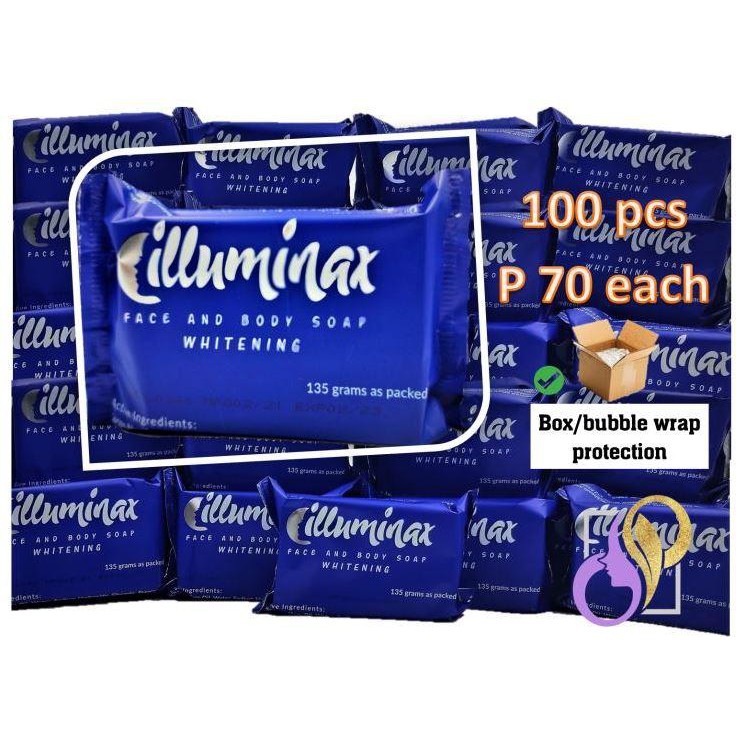 ILLUMINAX Whitening Soap (100 BARS)  AUTHENTIC WITH EXPIRATION  DERMAPERFECTION