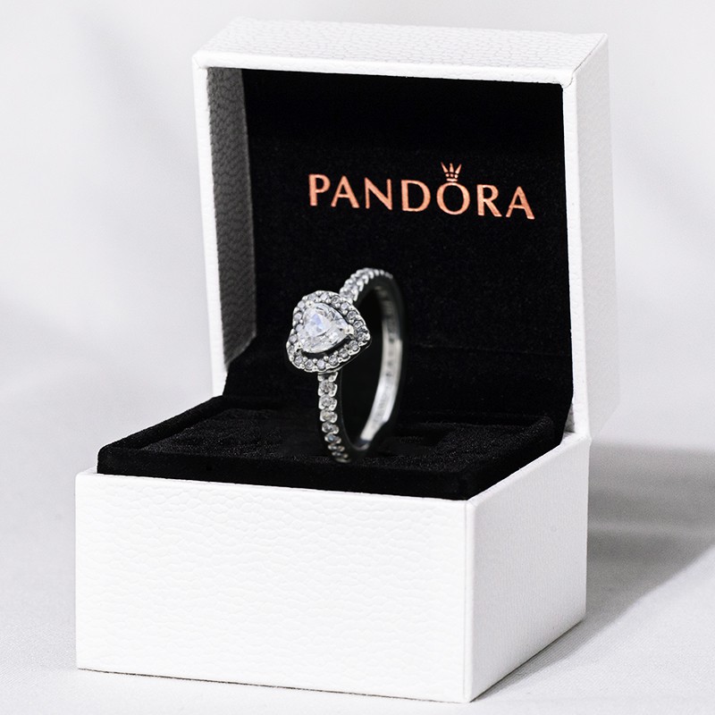 Pandora Ring With Box Promise Ring Bridal Wedding 925 Silver Crystal ...