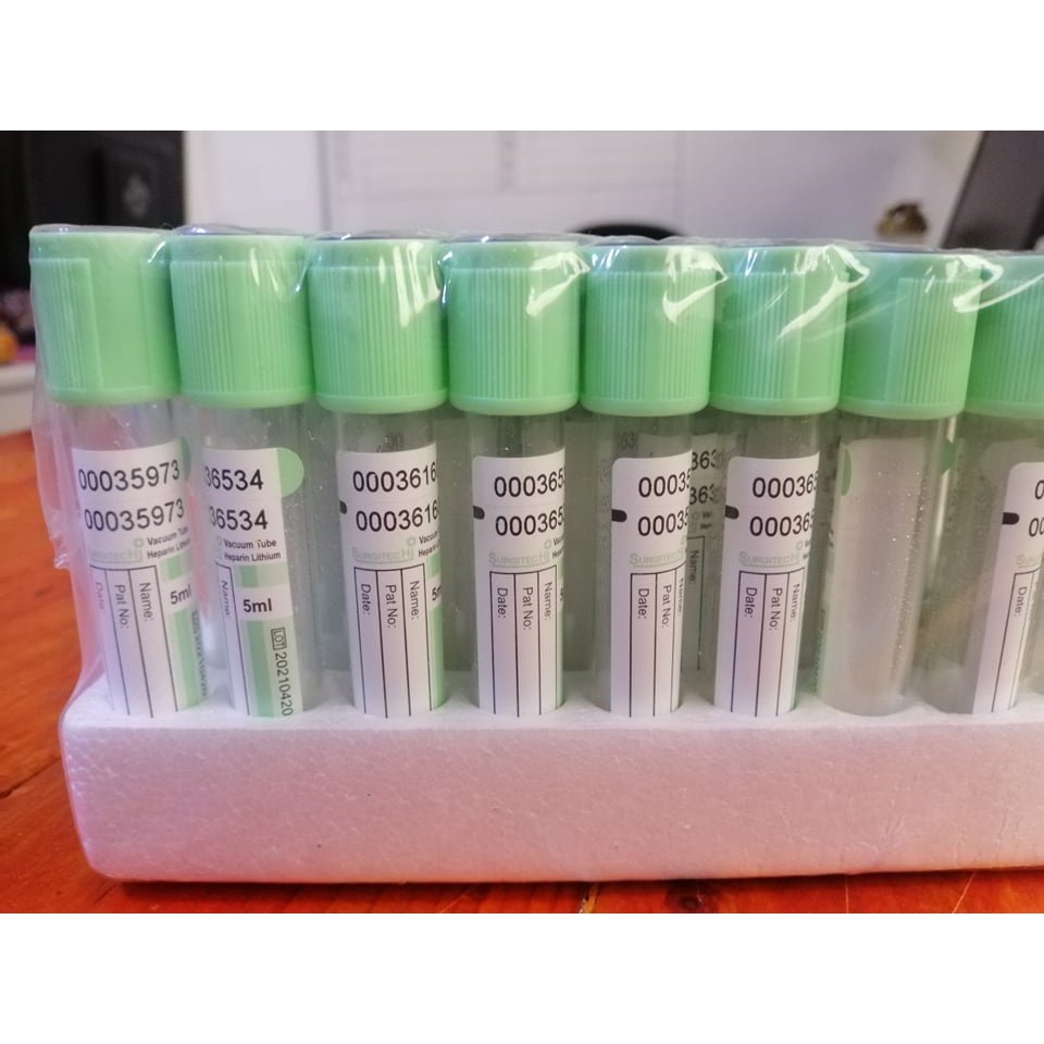 Vacutainer Heparin Lithium / Green top tubes (5ml) Shopee Philippines