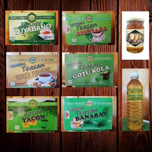 Herbal teaGuyabano, ashitaba, ginger turmeric, yacon, banaba Shopee