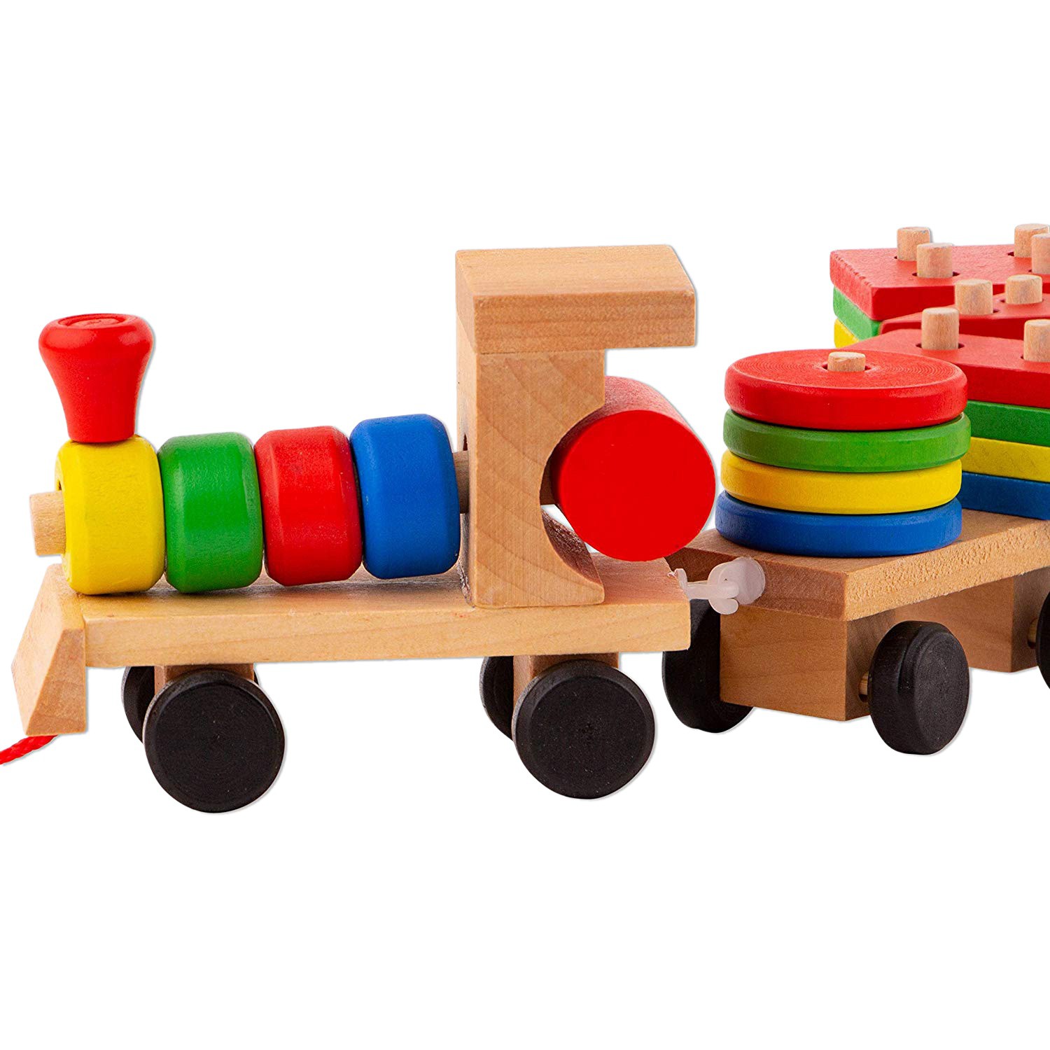 wooden train stacking toy