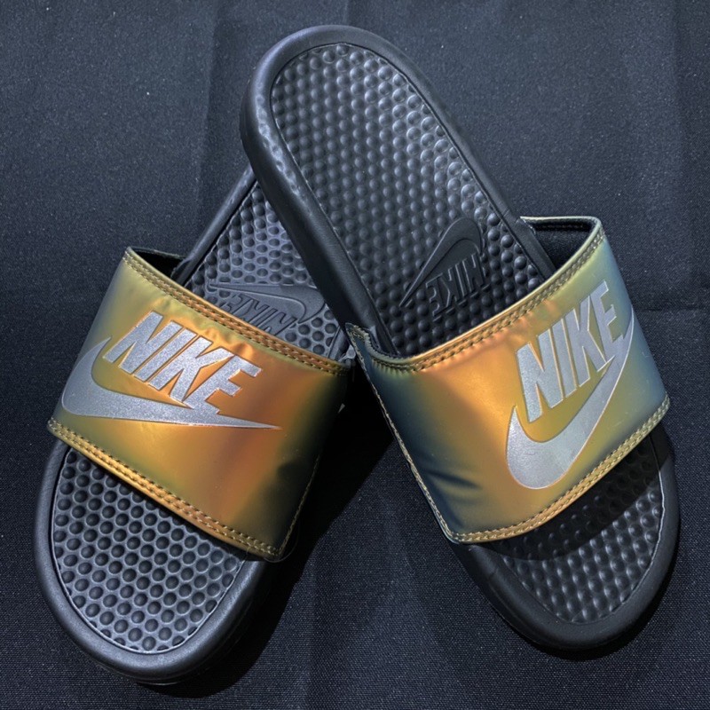 nike holographic slides