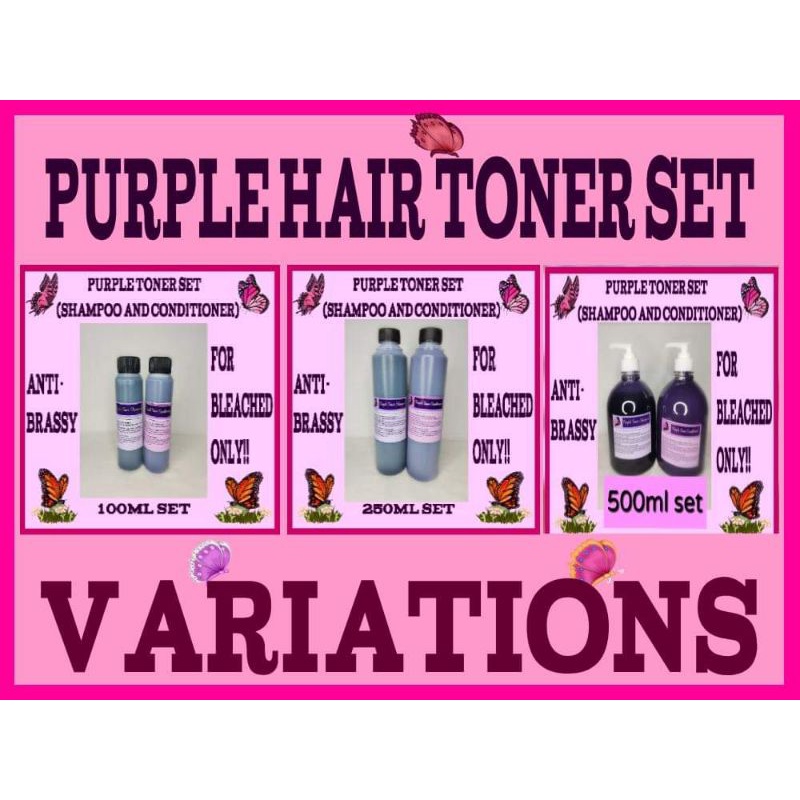 PURPLE HAIR TONER SET (shampoo&conditioner) ANTIBRASSY! Shopee Philippines