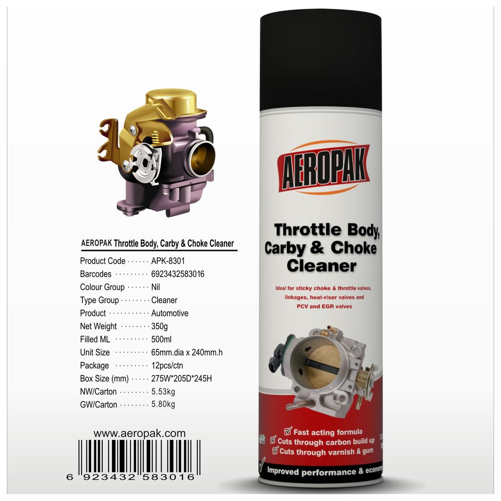 Aeropak Throttle Body Carby Choke Intake Carburetor Cleaner Spray 350g 12 3oz Shopee Philippines