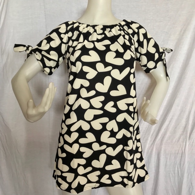 white and black one piece dress