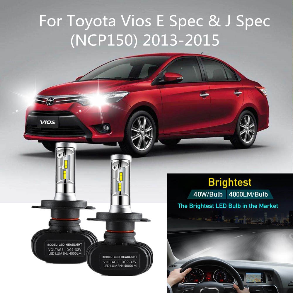 For Toyota Vios E Spec & J Spec (NCP150) 20132015 (Head Lamp) H4 LED Light Car Headlight