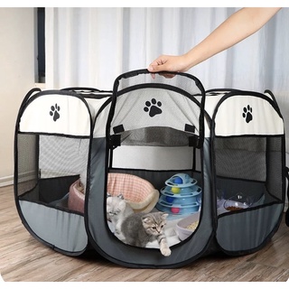 Small Animal Playpen | Transparent & Portable Fence Pet Tent with Zippered Cover