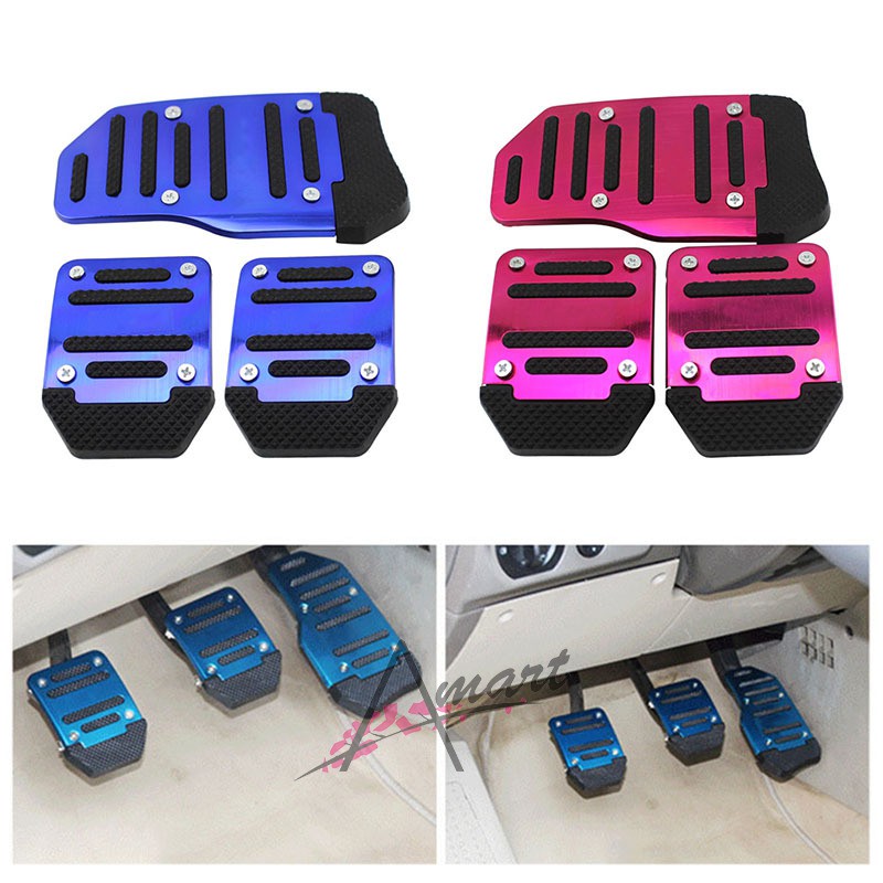 3Pcs//Set Safety Red Non-Slip Foot Pedals Pads Covers For Manual Car Universal