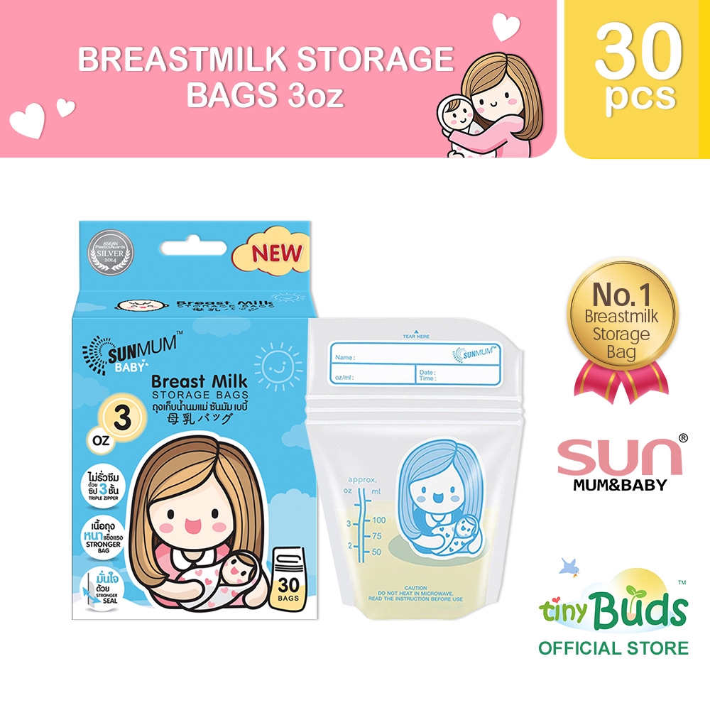 SUNMUM Breastmilk Storage Bags 3oz 30 Bags Shopee Philippines