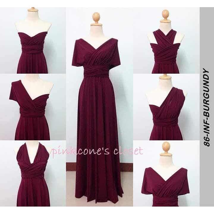 burgundy red gown