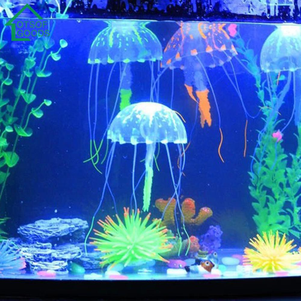 Artificial Jellyfish Glowing Effect Aquarium Fish Tank Decor Shopee