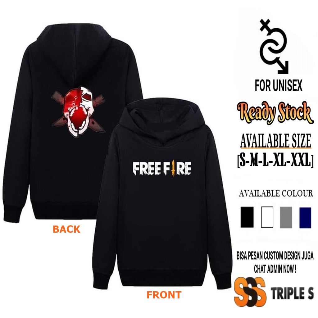 Hoodie Free Fire Logo Garena Jacket Ff Gamers Shopee Philippines