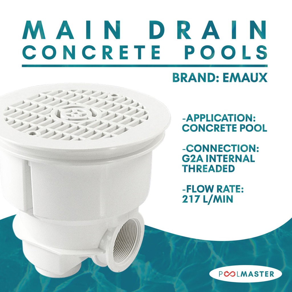 Emaux EM2839 Main drain for Concrete pools, G2 threaded | Shopee ...