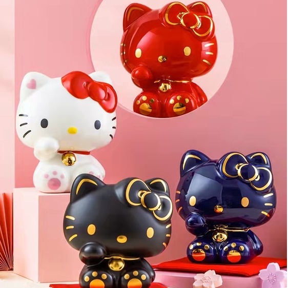 Hello Kitty piggy bank • lucky savings box • full box with mini red