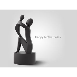 Statue Figurine Sculpture 3d Printed low poly Mother Child