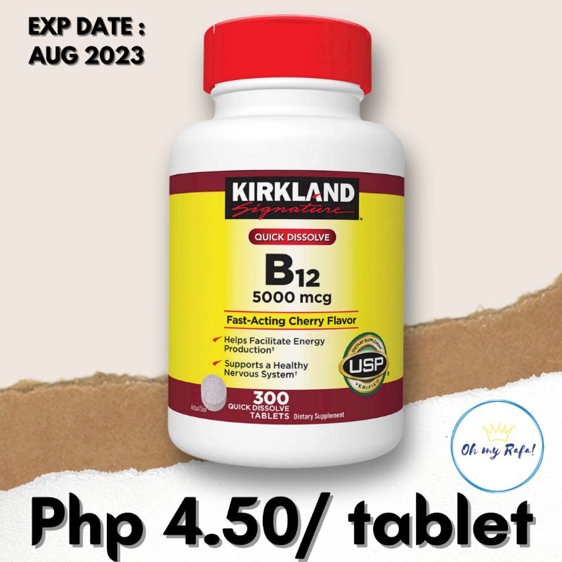 KIRKLAND SIGNATURE QUICK DISSOLVE B-12 5000 MCG TABLETS | Shopee ...