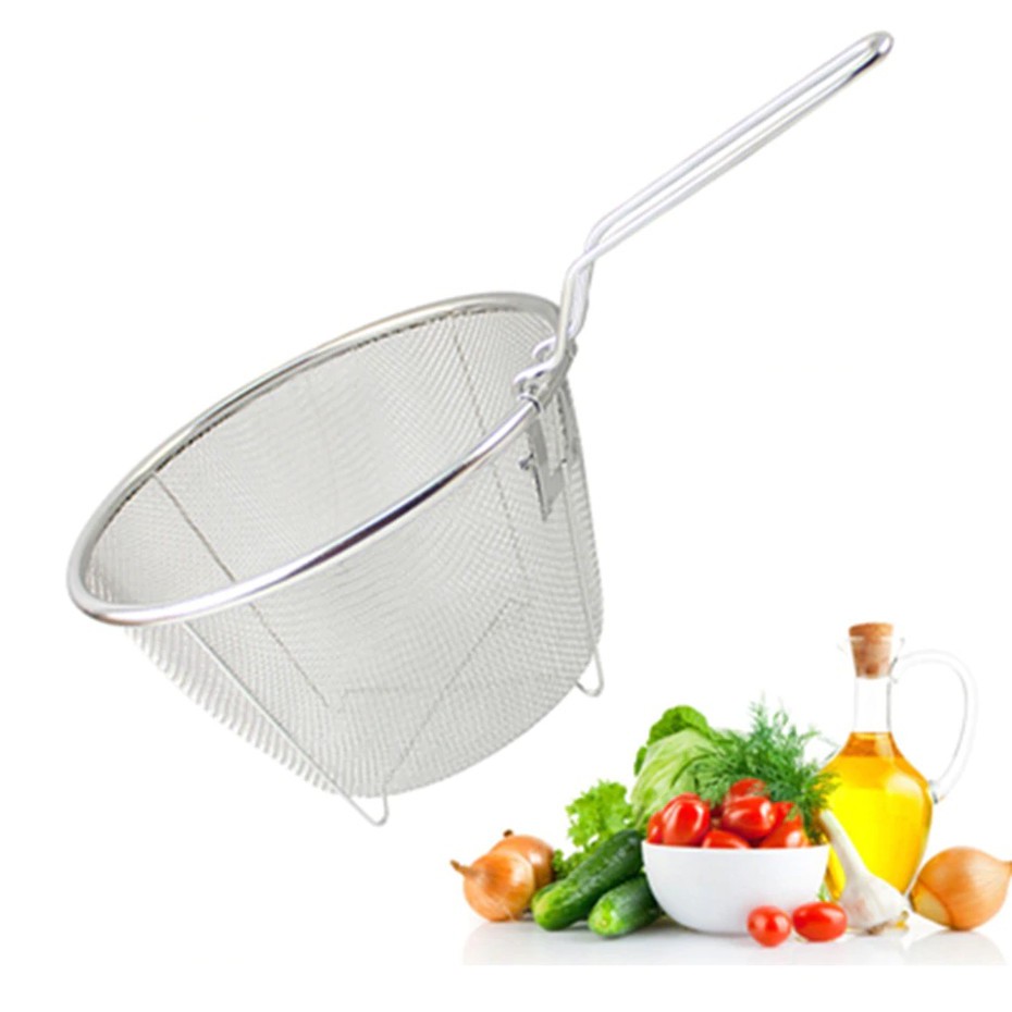 Stainless Steel Folding Deep Fried Basket Frying Pan Strainer Food