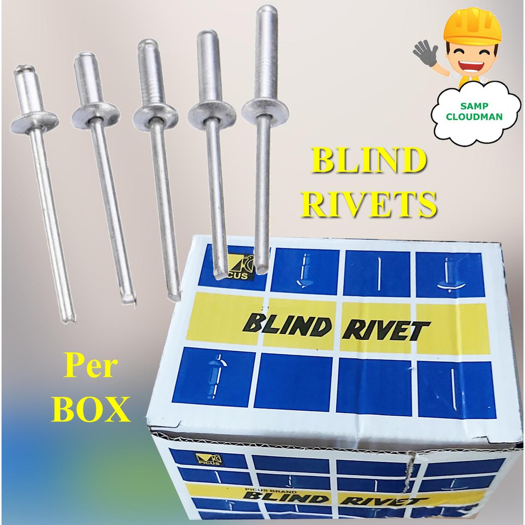 Blind Rivets Per Box 5/32, 1/8, 3/16 x 1/2 x 3/4 x 3/8 Aluminum Blind ...