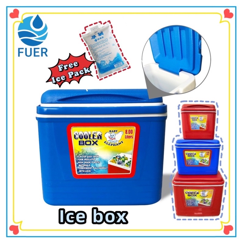 Ice box IceBox Cooler Insulated 8L 15L 30L ( Free 2pcs ice pack