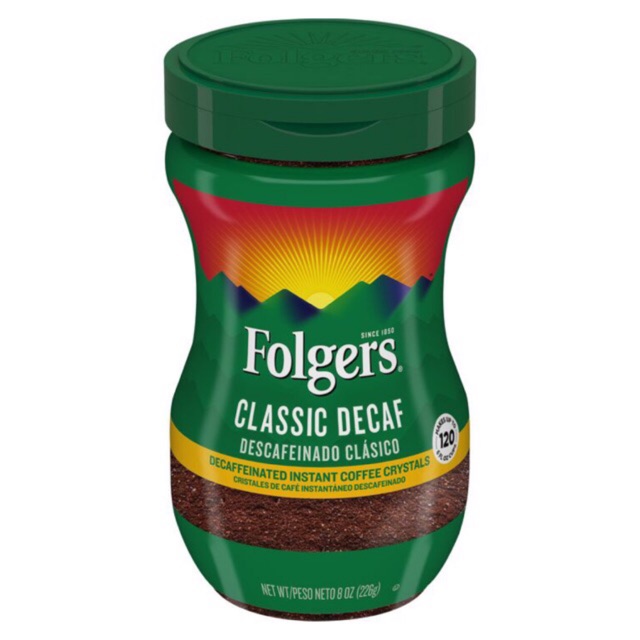 Folgers Classic Decaf Instant Coffee 226g | Shopee Philippines