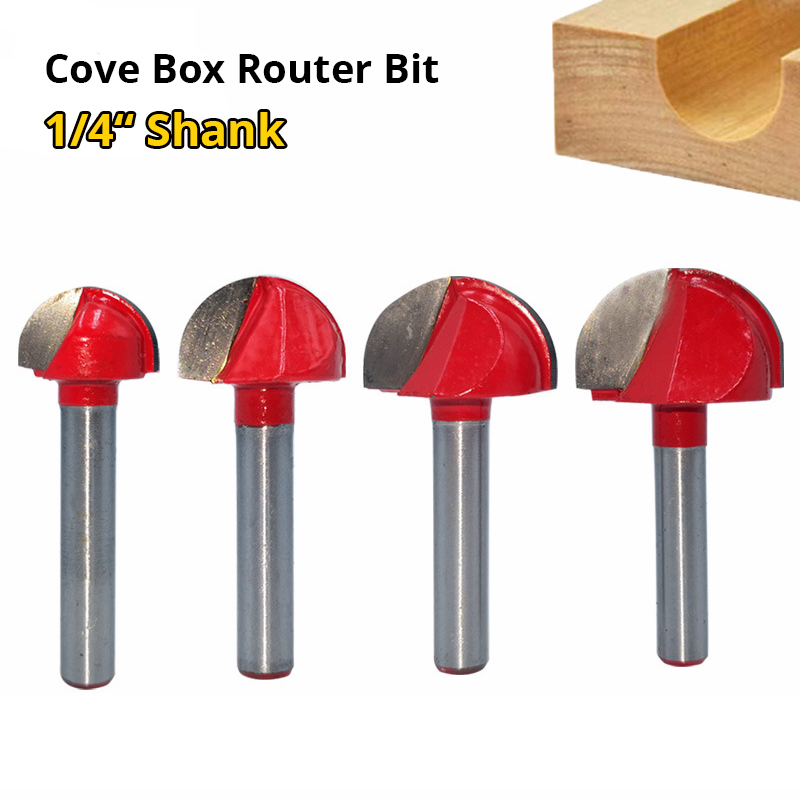 Inch Cutting Diameter 8 Pcs 1/4, 5/16, 3/8, 1/2, 5/8, 3/4, 7/8, 1 Cleaning Bottom Router Bit Set 1/4 Inch Shank Double Flute Carbide Surfacing Planing Tool 