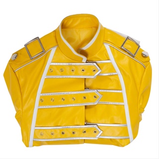 ┅◎In Stock Queen Lead Vocals Freddie Mercury Cosplay Costume Men Yellow Jacket/Full set Pant Costume #8