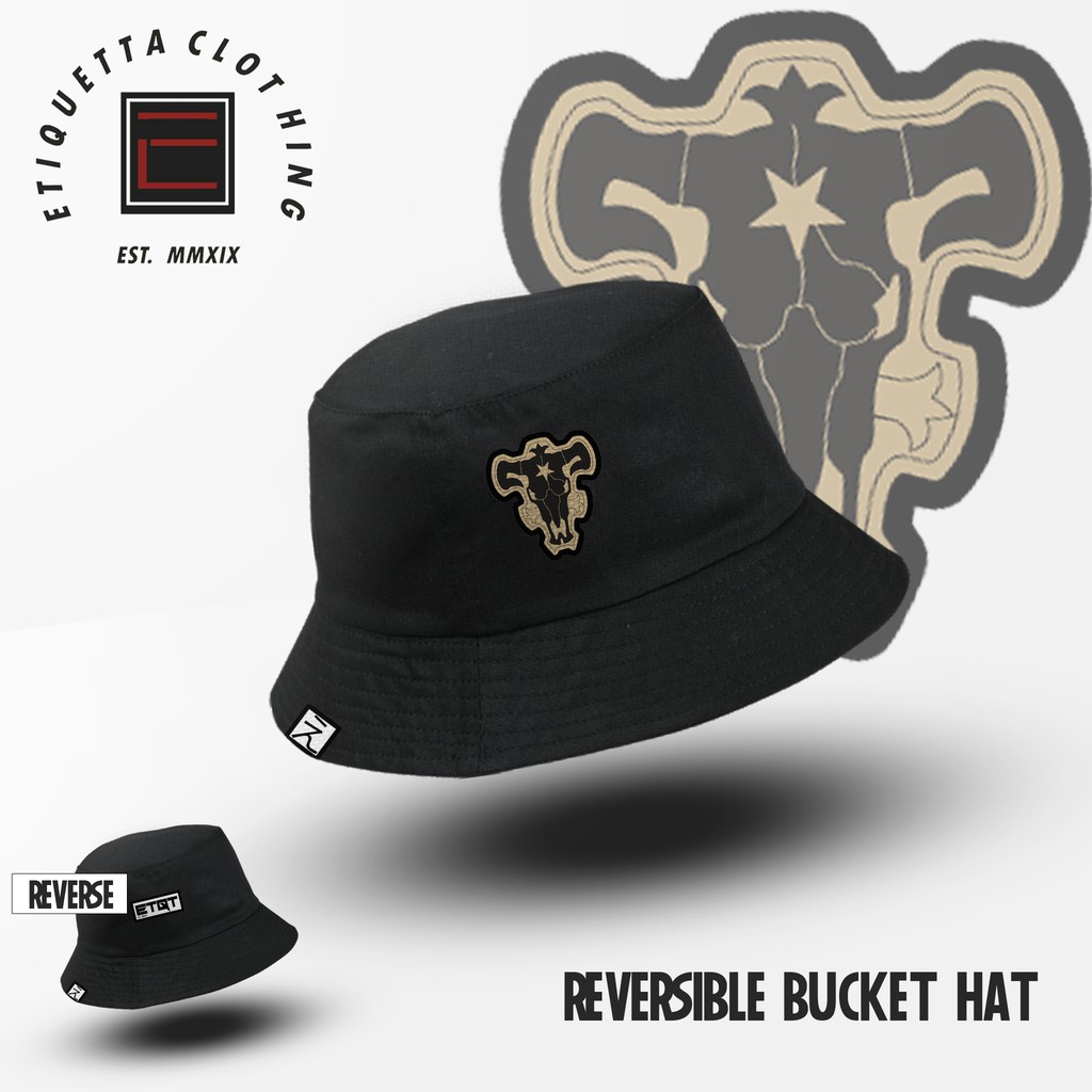 ETQTCo. - Anime Waway / Bucket Hat - Black Bull Logo