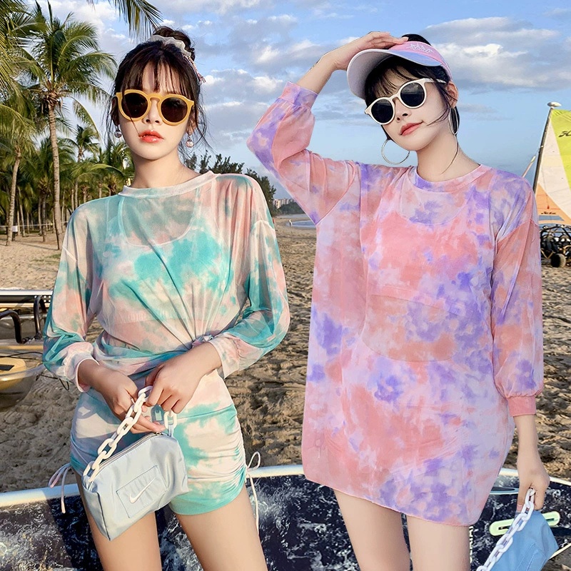 Women's Swimsuits for Women Three Pieces Slim Split Beach Wear Korean