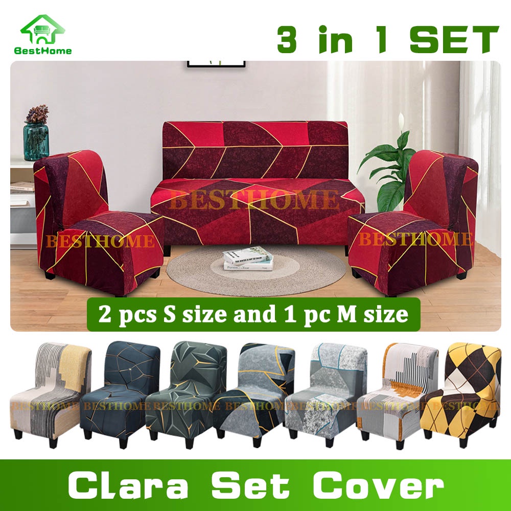 Clara Set Sofa Cover Armless Sofa Cover 3 in 1 Set of 3 Pcs Sala Set